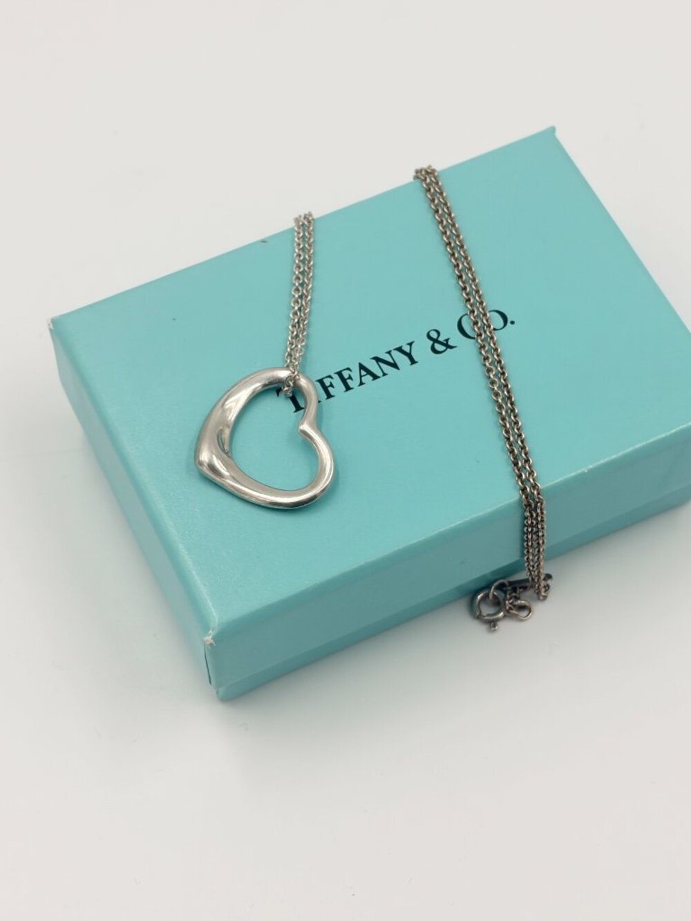 Authentic Tiffany & Co 925 Silver Large (22mm) Open Heart Necklace - Picture 7 of 8
